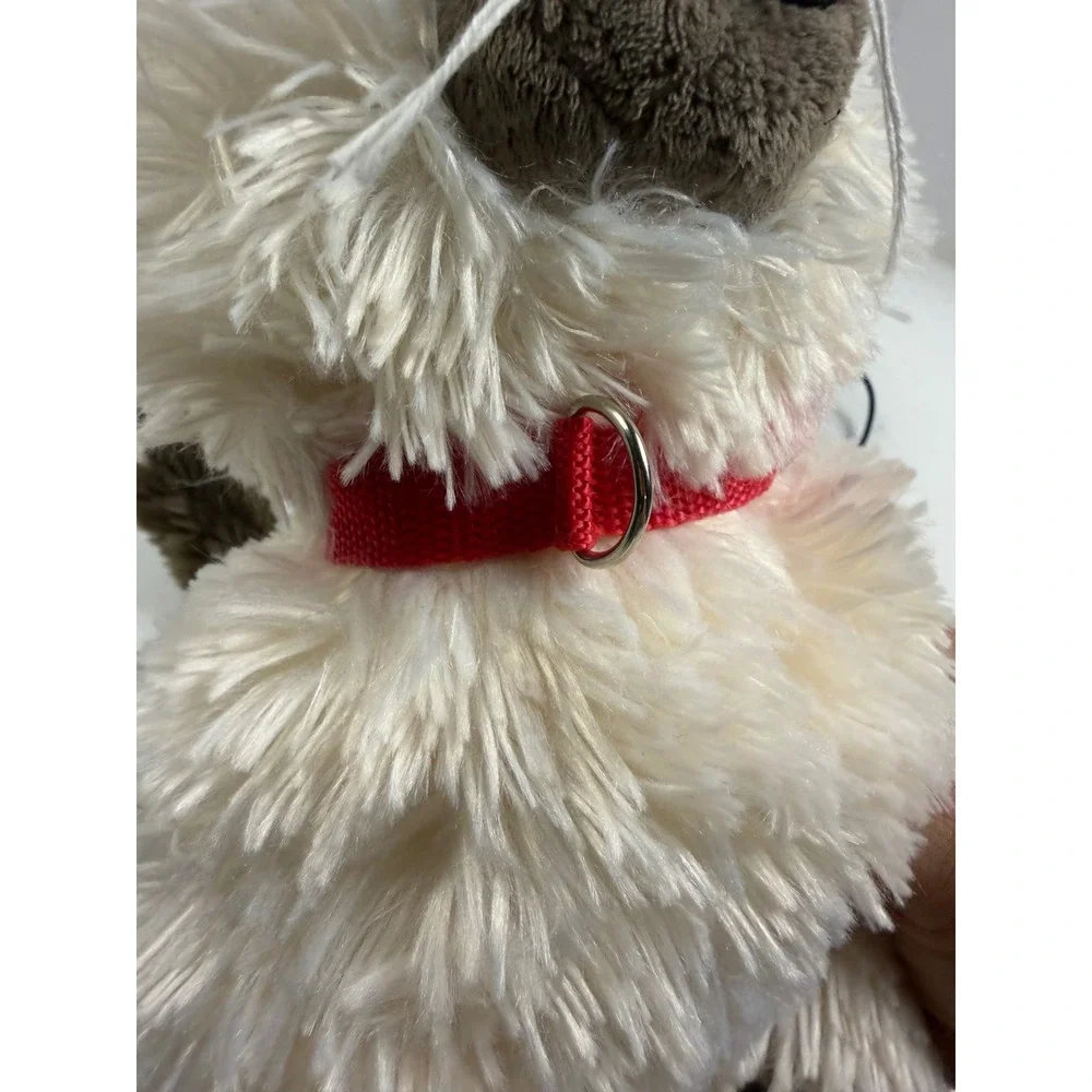Build-A-Bear Siamese Cat Plush Cream Brown‎ Shaggy Fur Red Collar Blue Eye